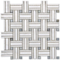 Basketweave Oriental White Marble Mosaic Tile: 