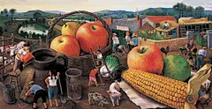 【油画家陈树中油画作品欣赏】—— 野草滩系列－大丰收