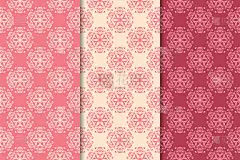 花卉无缝的装饰品。樱桃红垂直背景