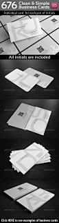 Initials Clean Simple Business Cards with QR-Code - Creative Business Cards
