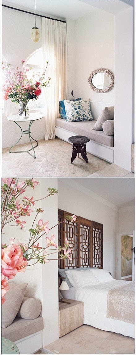 中国风的卧室设计,清雅（花，色）