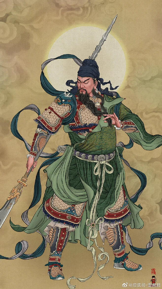 画完了哦《关圣帝君显圣图》 -花瓣网