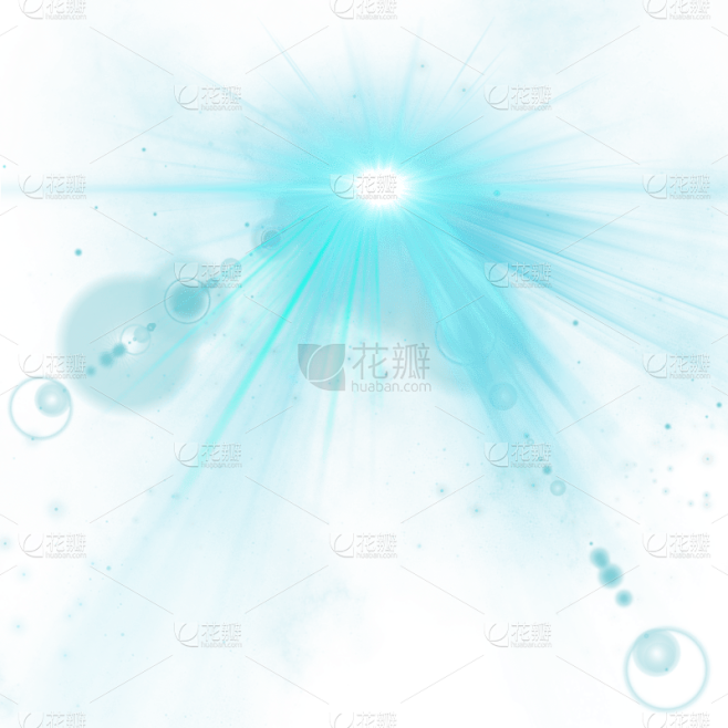 蓝色发光光效舞台炫光元素