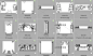 手绘线稿线性化欧式简约黑白小房子建筑图案AI PNG设计素材png389-淘宝网