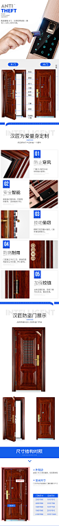 防盗门智能指纹锁详情页描述设计
