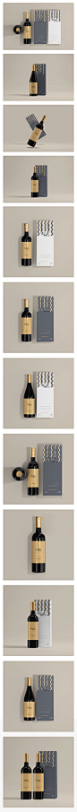 Mockups高端玻璃红酒瓶和白色咖啡色购物纸袋贴图样机PSD设计素材