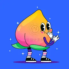 潮流趣味卡通手绘水果蔬菜饮料啤酒美食插画海报AI矢量设计素材-淘宝网