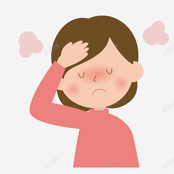一个感冒的女孩子不舒服矢量图 设计图片 免费下载 页面网页 平面电商 创意素材