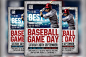 棒球比赛日活动海报可编辑定制设计PSD素材模板下载 Baseball Game Day Flyer Template