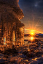A frozen winters sunrise