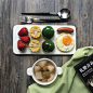 美食早餐记录：桂花雪梨糖水，青团、玉米、香肠、煎蛋，草莓