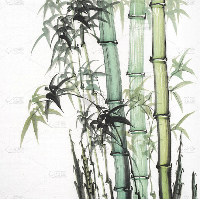 竹水墨画