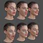 Riona's Expressions, Mark Florquin : Riona's head morph overview. The've been made with a cross-polarized light photogrammetry rig.