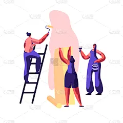 专业人员,壁纸,肮脏的,女人,建筑业,服务,修理,布置,改进