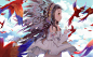  - 189657 animal anmi bird braids brown_hair feathers long_hair original scan sky.png (3200×1960)