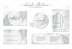 天然有机草药化妆品的标签。优雅的品牌设计