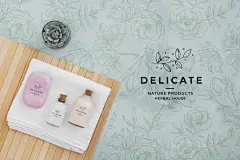 插图绿色高端美妆护肤展示宣传海报