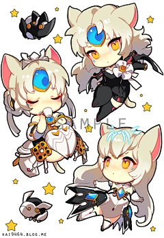 Q版卡通日韩游戏动漫原画图片素材女神人物角色绘画参考日系少女-淘宝网