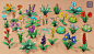 Stylized Low Poly Flowers Pack 01