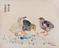 【1940年代作 啄食 绢本 水彩】拍卖品_图片_价格_鉴赏_水粉水彩_雅昌艺术品拍卖网