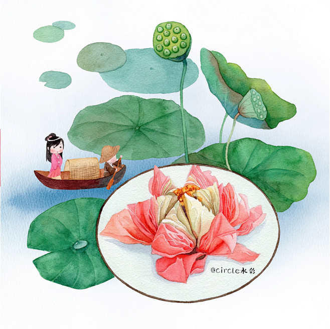 甜点时光水彩插画 | circle水彩 ...