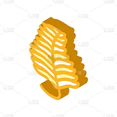 潜藻羽状海草等距图标矢量插图