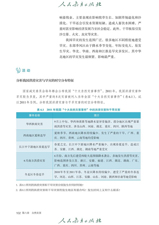普通高中教科书 地理 必修 第一册