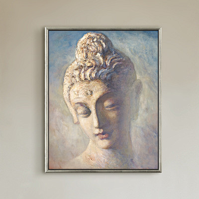 菩提萨埵佛头像装饰画玄关门厅挂画简约禅意静心壁画客厅书房墙画淘宝