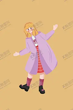 紫色活力扁平风人物穿搭元素 【酷图网】扁平插画,插画女孩,插画男孩,插画孩子,扁平插画儿童,儿童插画,插画素材,噪点插画,肌理插画,人物插画,人物素材,儿童素材,插画,