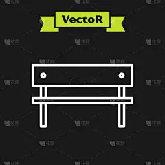 长椅,白色,分离着色,计算机图标,线条,黑色背景,华丽的,厚木板,直的,坐