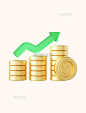 3D金币数据增长金融商务办公元素
