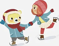 滑冰小孩冬季旅游 创意素材