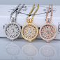 Deluxe 35mm coin necklace pendants fit disc 33mm coins holder woman girl decorative fashion jewelry crystal locket rose gold-in Pendant Necklaces from Jewelry & Accessories on Aliexpress.com | Alibaba Group