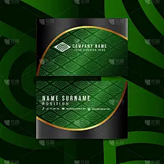 现代几何名片与几何图案和梯度颜色