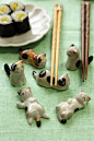 百态花猫 手绘陶瓷筷架
