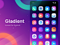 Android outerspace星系iconset徽标图梯度app移动图标图的Gladient Iconset