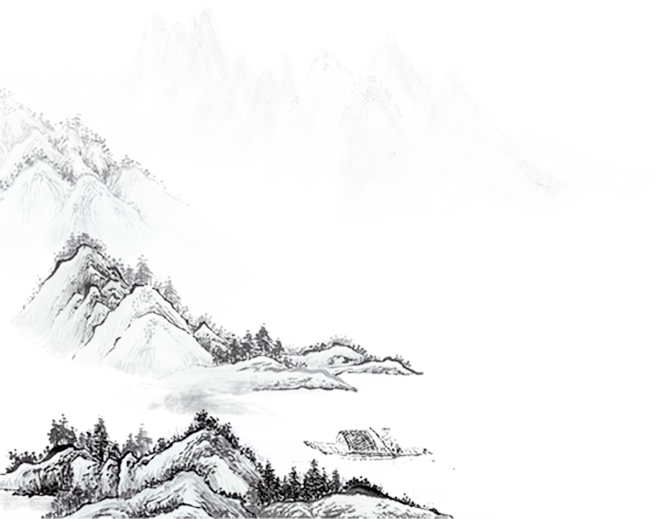 中国古风水墨山水免扣PNG透明图片 插画后期美化PS设计素材 (46)-花瓣网