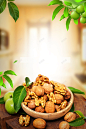 营养核桃棕色清新美食海报 高清背景 背景 设计图片 免费下载 页面网页 平面电商 创意素材