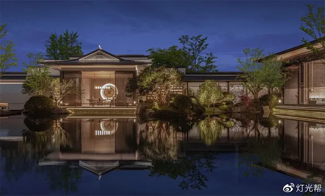 建发·缦云示范区照明设计案例分享图片_庭院--新中式图片素材-花瓣网