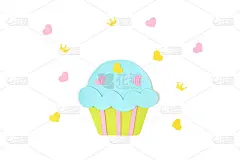 纸杯蛋糕纸在白色背景上剪