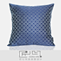 匠心宅品 现代中式样板房/软装靠包抱枕 蓝几何提花方枕（不含芯
