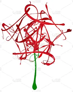 Abstract Rose Flower Paint Sign Illustration Vecto