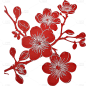 扁平红色梅花花朵