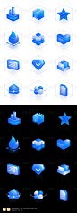 蓝色科技光感大屏3D立体UI设计-源文件