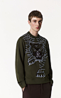 DARK KHAKI Geo Tiger Sweatshirt for men KENZO
