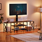 Amazon.com: HOOBRO TV Stand with Mount and Power Outlet 63", Entertainment Center with Swivel TV Mount for TVs Up to 75", TV Stand Mount with Storage Shelves for Living Room, Bedroom, Rustic Brown BF166UDS01 : Home & Kitchen