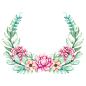 牡丹花环花圈PNG免抠图