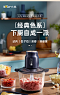 小熊绞肉机家用小型多功能电动切蒜打辣椒蔬菜碎肉绞馅料理搅拌器-tmall.com天猫
