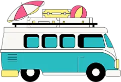 旅行出游插画-大巴车