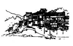 黑白村庄剪影矢量素材#采集大赛#